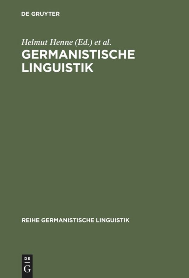 book: Germanistische Linguistik