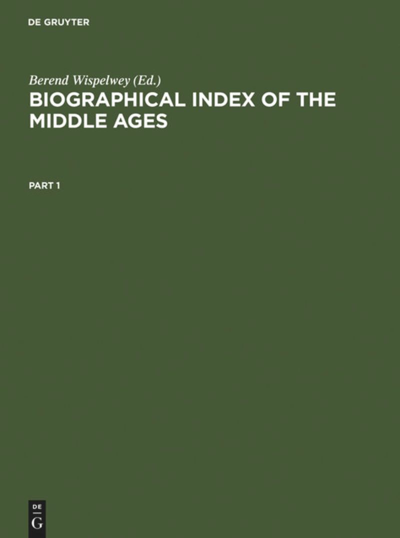 book: Biographical Index of the Middle Ages