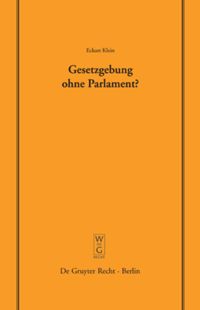 book: Gesetzgebung ohne Parlament?