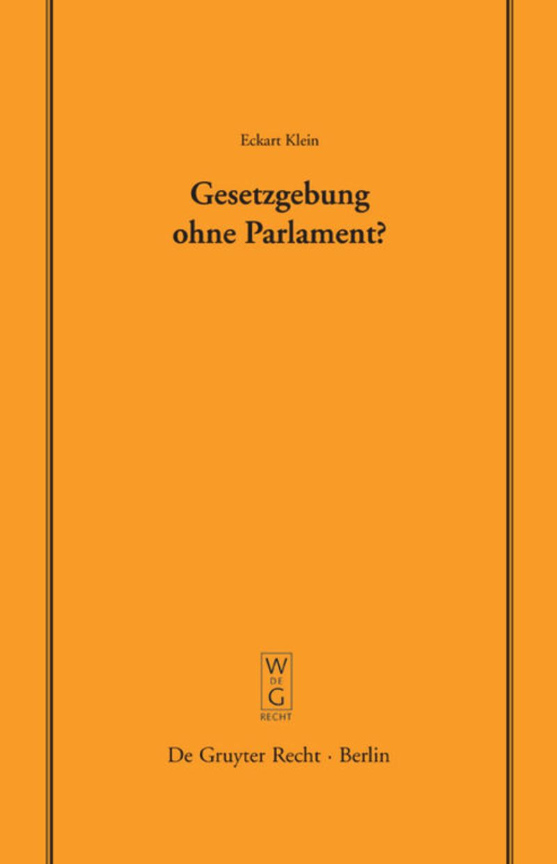 book: Gesetzgebung ohne Parlament?