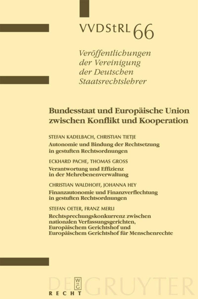 book: Bundesstaat und Europäische Union zwischen Konflikt und Kooperation