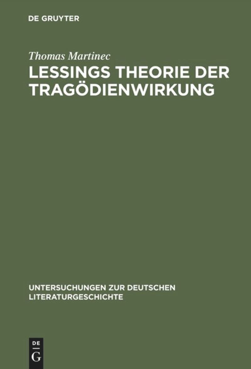 book: Lessings Theorie der Tragödienwirkung