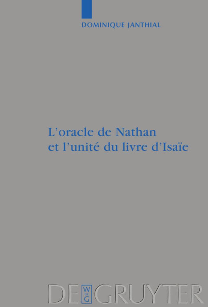 book: L'oracle de Nathan et l'unité du livre d'Isaïe