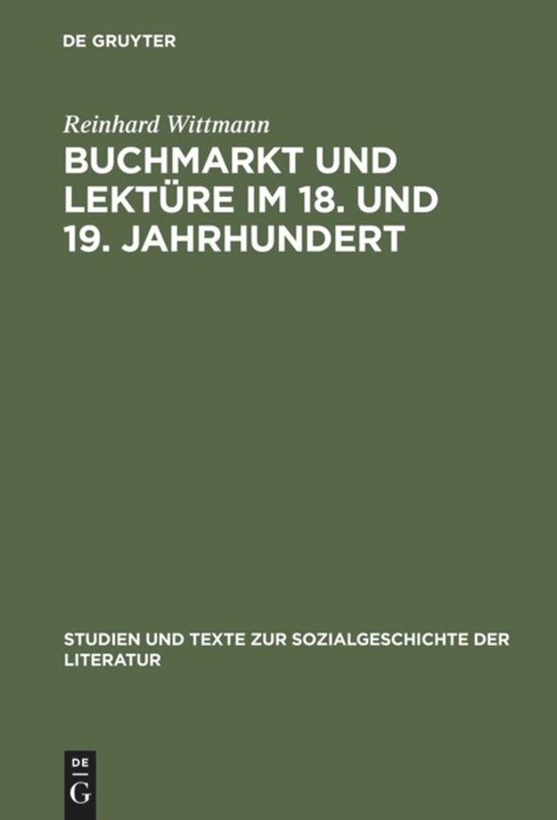 book: Buchmarkt und Lektüre im 18. und 19. Jahrhundert
