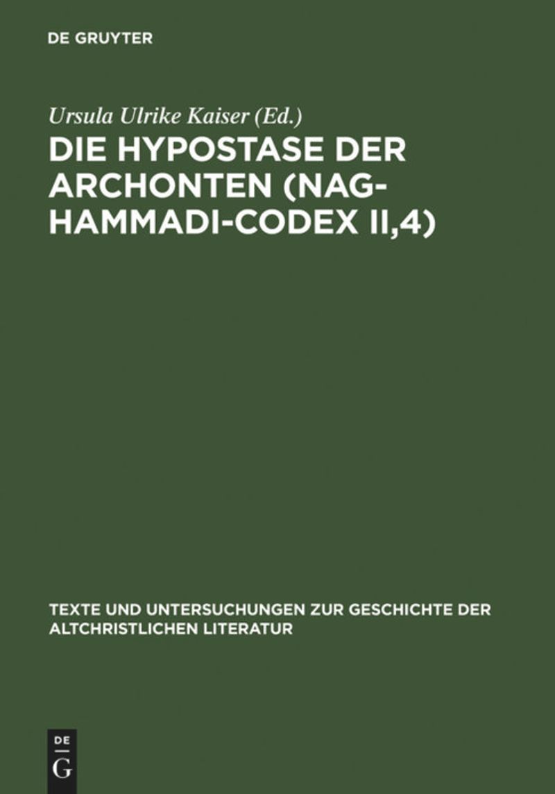 book: Die Hypostase der Archonten (Nag-Hammadi-Codex II,4)