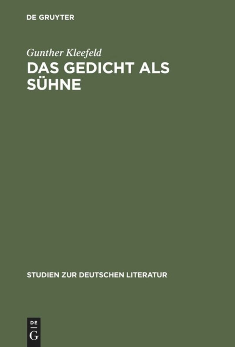 book: Das Gedicht als Sühne