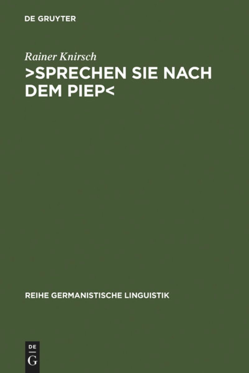 book: >Sprechen Sie nach dem Piep<