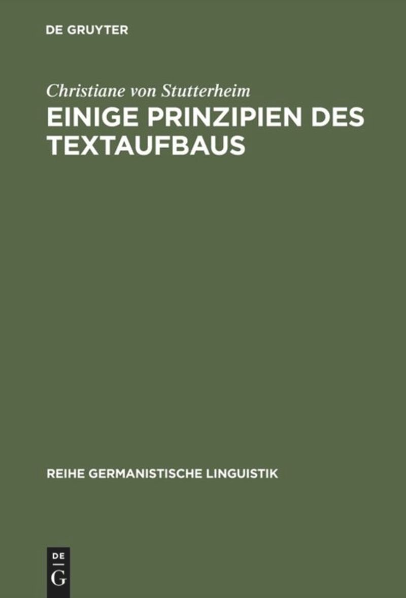 book: Einige Prinzipien des Textaufbaus