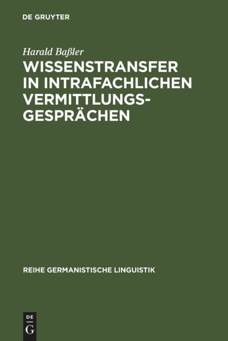 book: Wissenstransfer in intrafachlichen Vermittlungsgesprächen