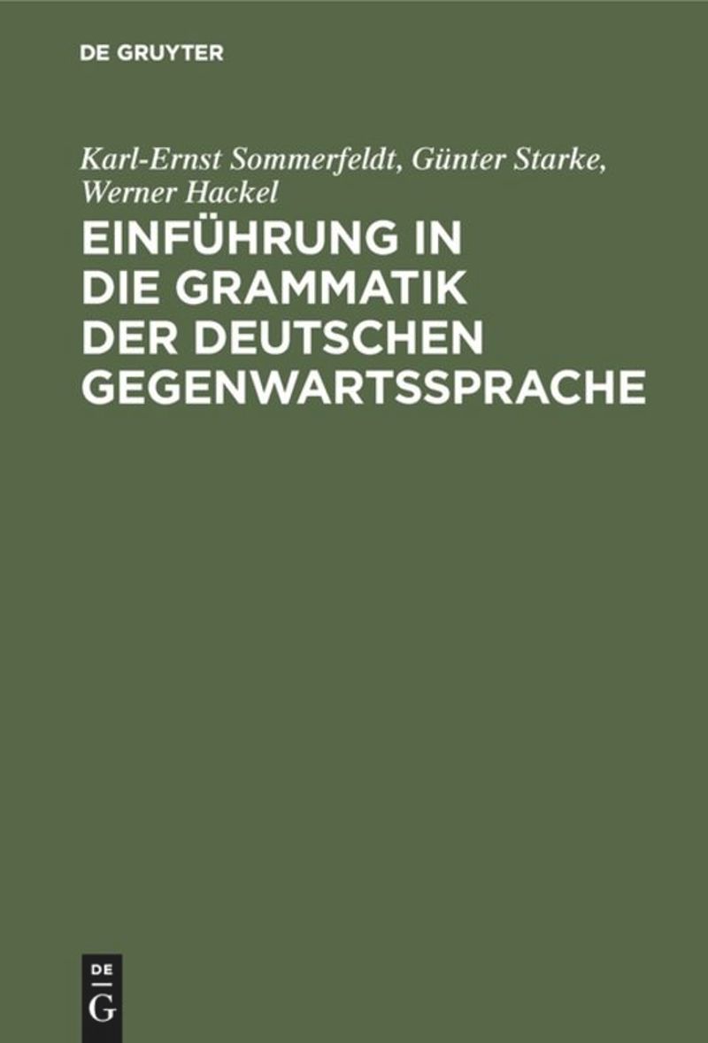 book: Einführung in die Grammatik der deutschen Gegenwartssprache
