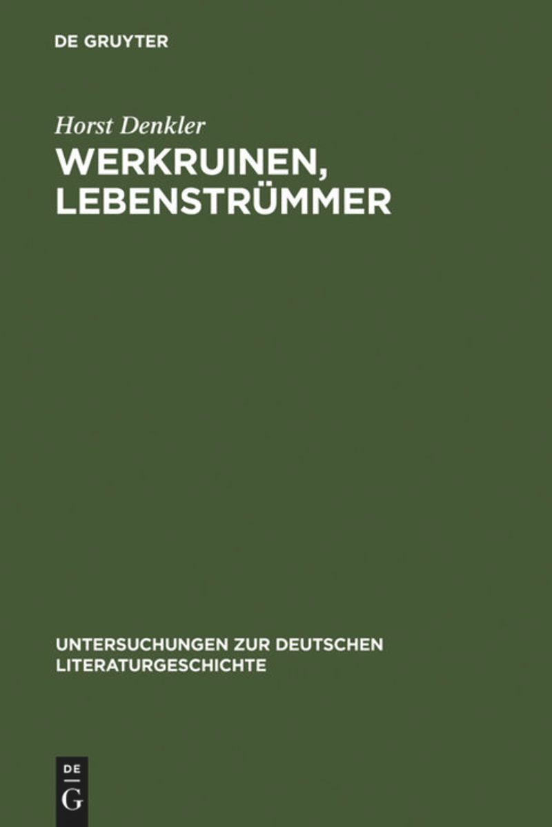 book: Werkruinen, Lebenstrümmer