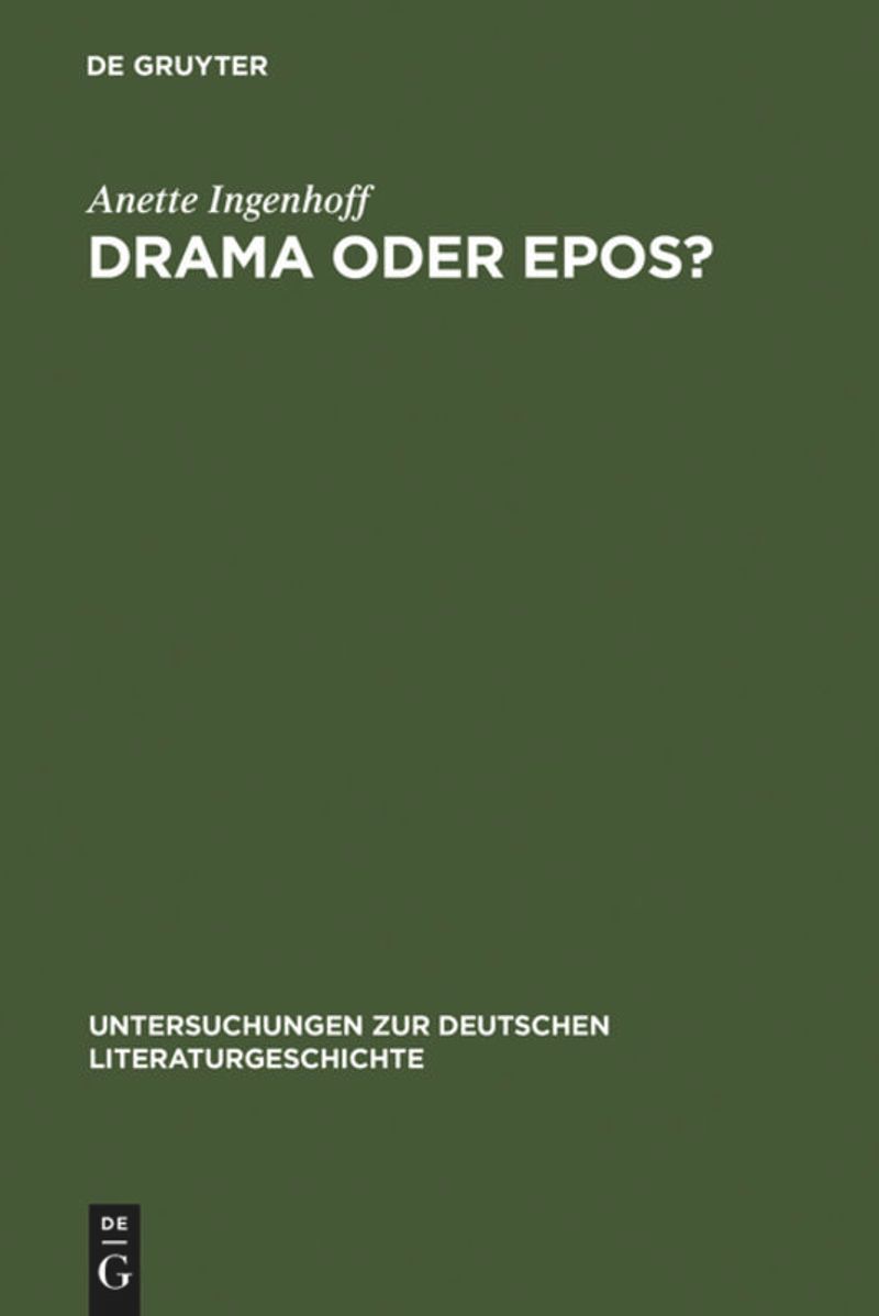 book: Drama oder Epos?
