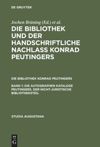 book: Band 1 Die autographen Kataloge Peutingers. Der nicht-juristische Bibliotheksteil