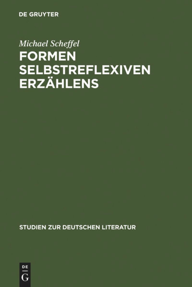 book: Formen selbstreflexiven Erzählens