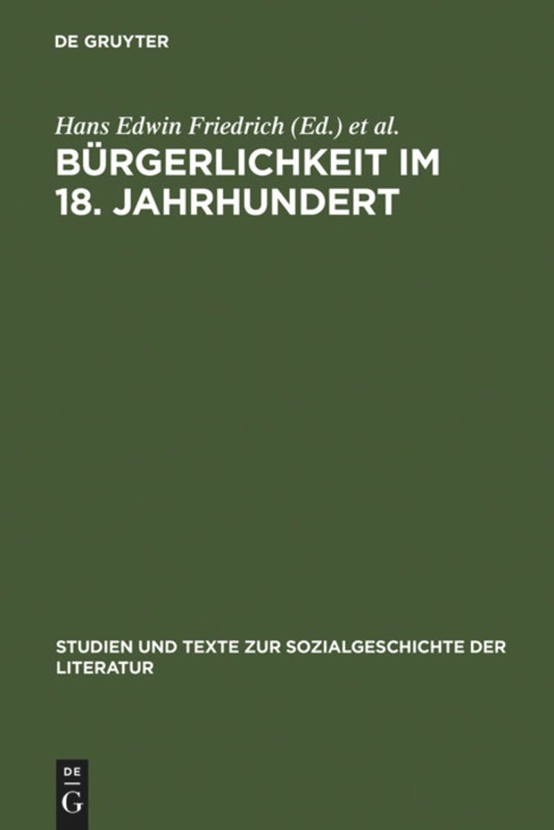 book: Bürgerlichkeit im 18. Jahrhundert