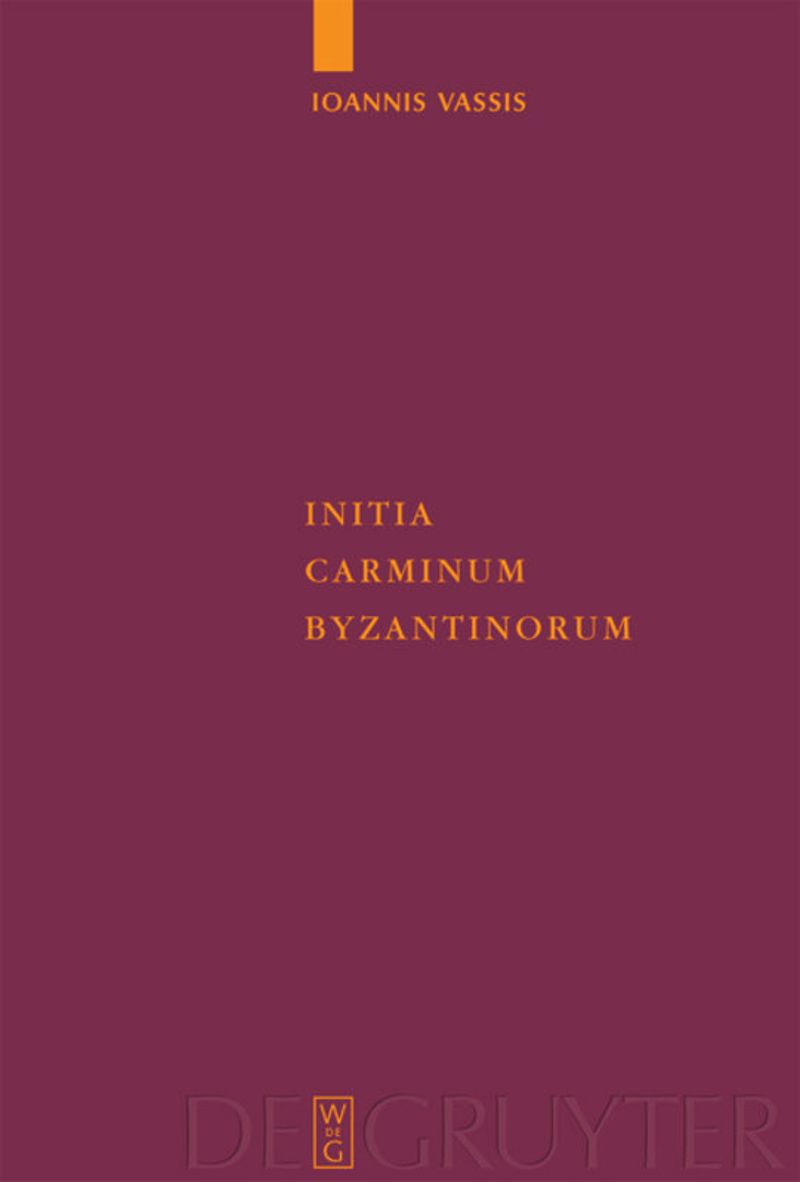 book: Initia Carminum Byzantinorum