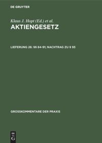 book: Lieferung 26 §§ 84-91; Nachtrag zu § 93