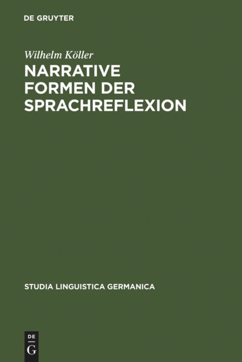book: Narrative Formen der Sprachreflexion