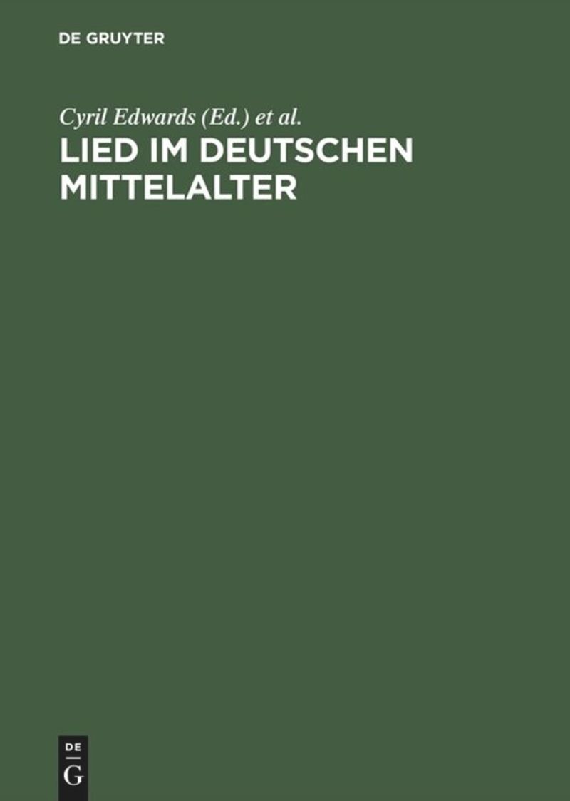 book: Lied im deutschen Mittelalter