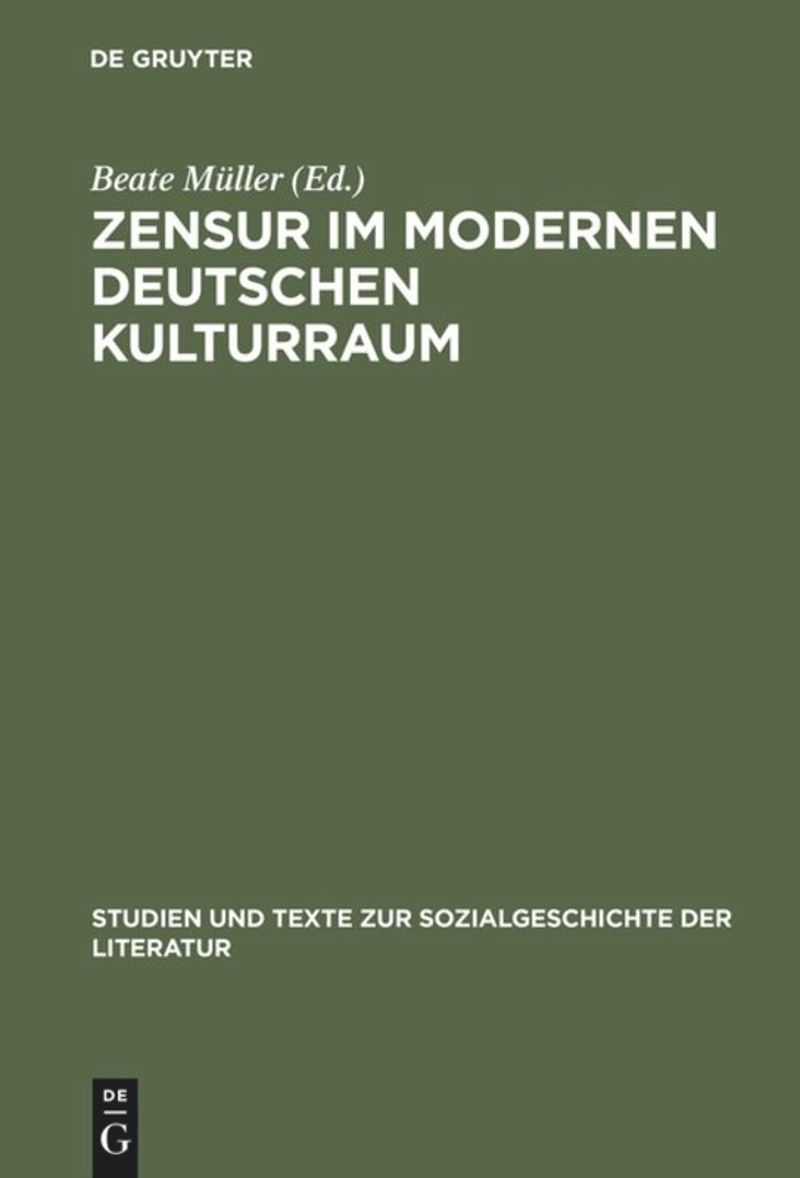 book: Zensur im modernen deutschen Kulturraum