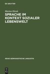 book: Sprache im Kontext sozialer Lebenswelt