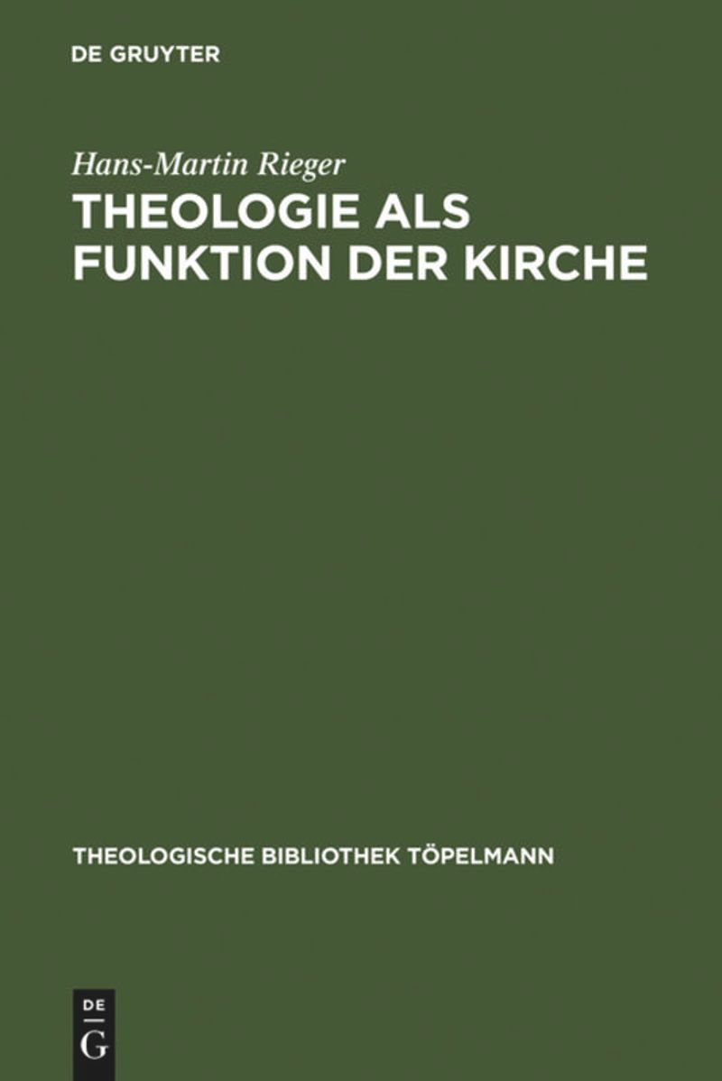 book: Theologie als Funktion der Kirche