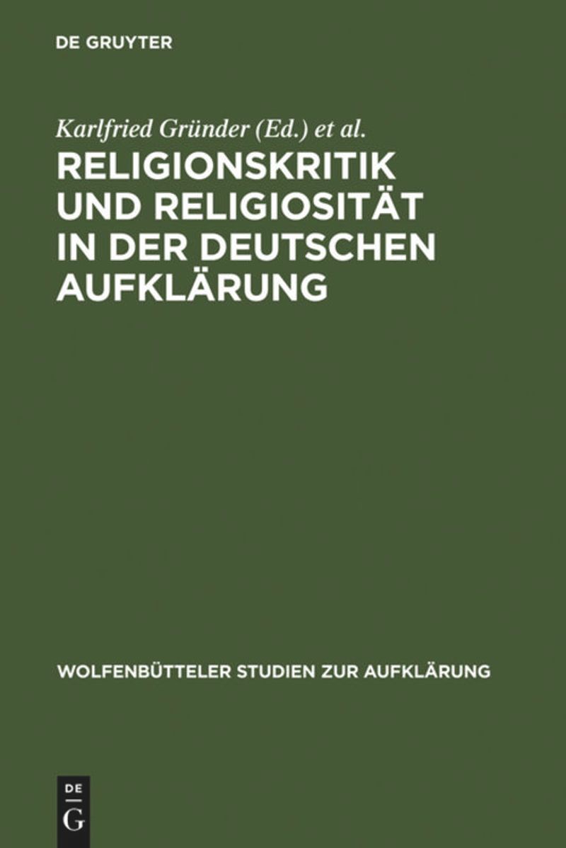 book: Religionskritik und Religiosität in der deutschen Aufklärung
