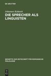 book: Die Sprecher als Linguisten