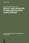 book: Recht und Sprache in der deutschen Aufklärung