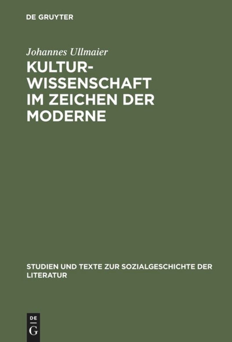 book: Kulturwissenschaft im Zeichen der Moderne