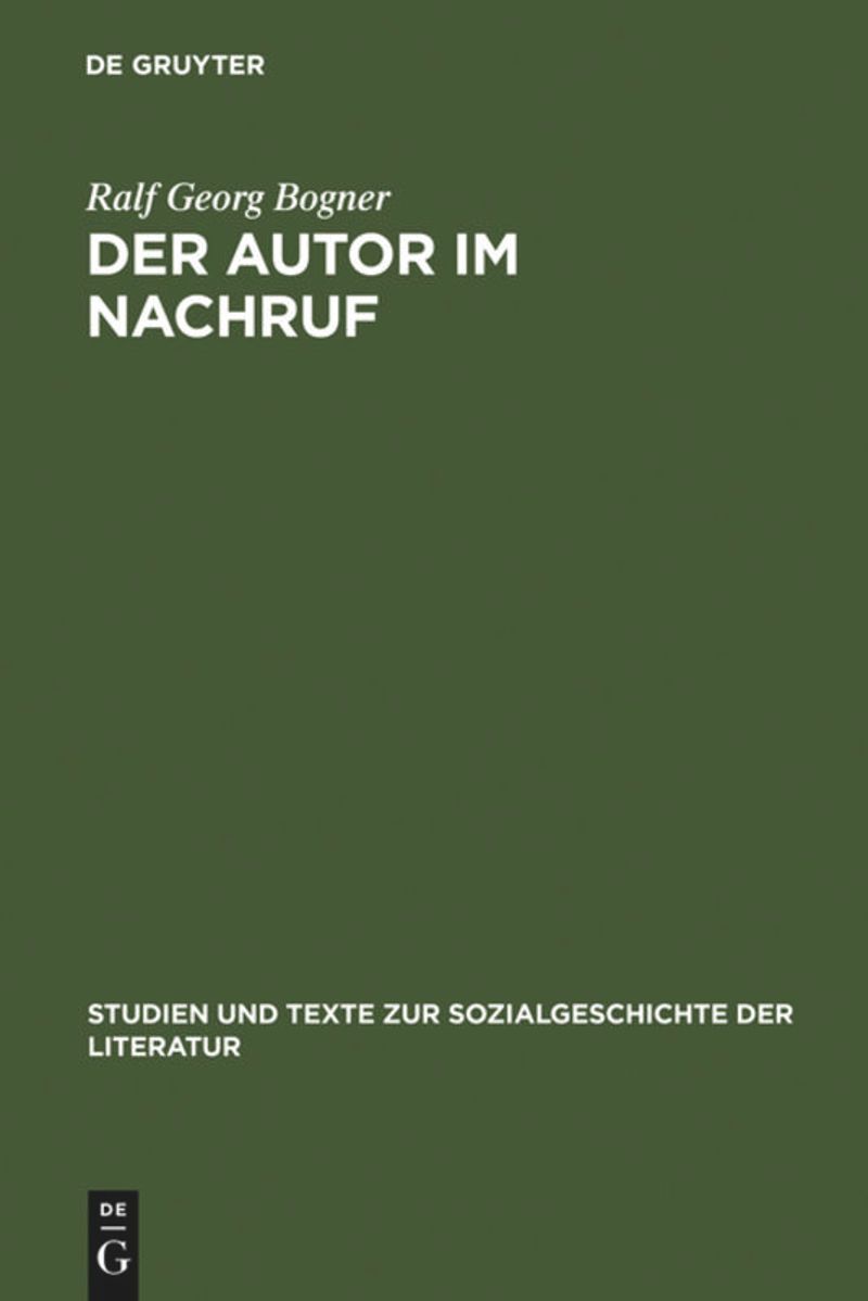 book: Der Autor im Nachruf