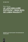 book: Le "Vocabulaire poitevin" (1808–1825) de Lubin Mauduyt