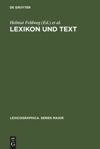 book: Lexikon und Text