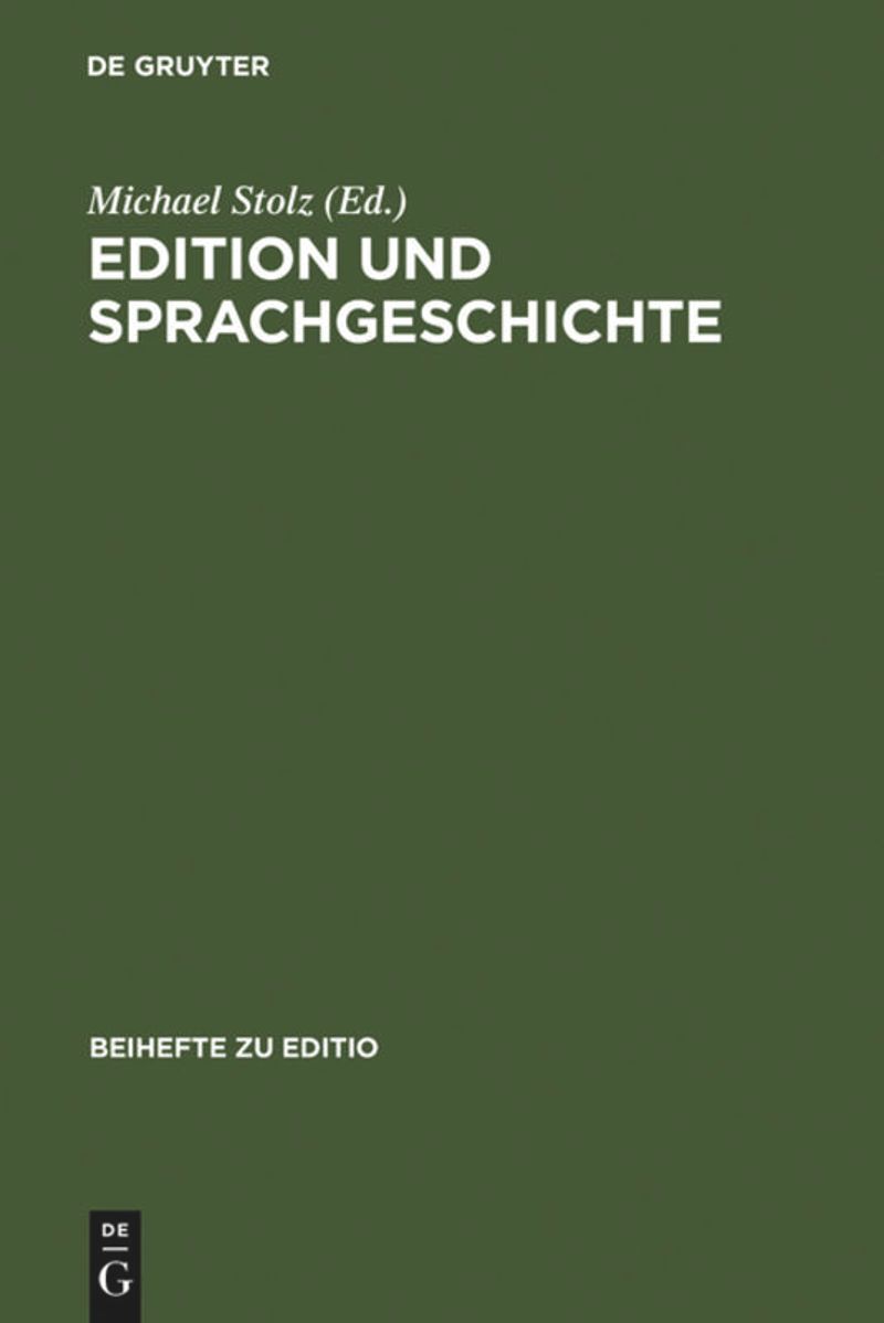 book: Edition und Sprachgeschichte