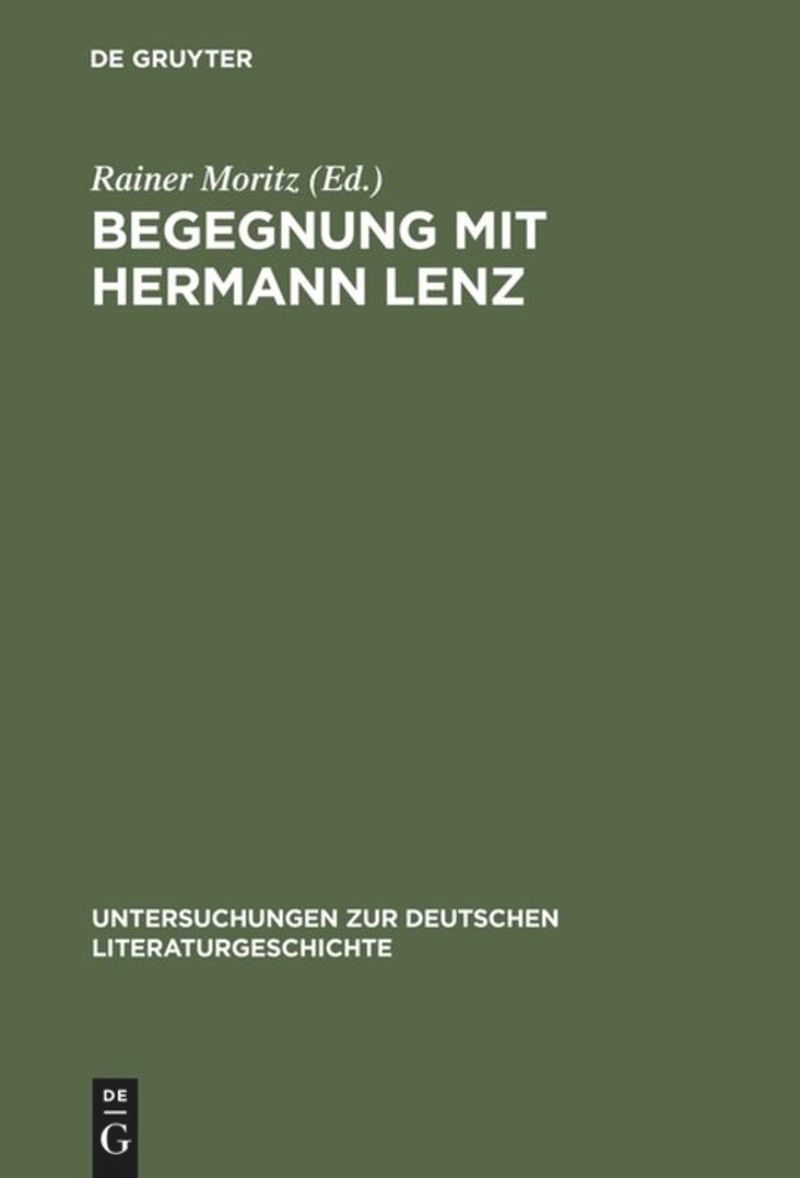 book: Begegnung mit Hermann Lenz
