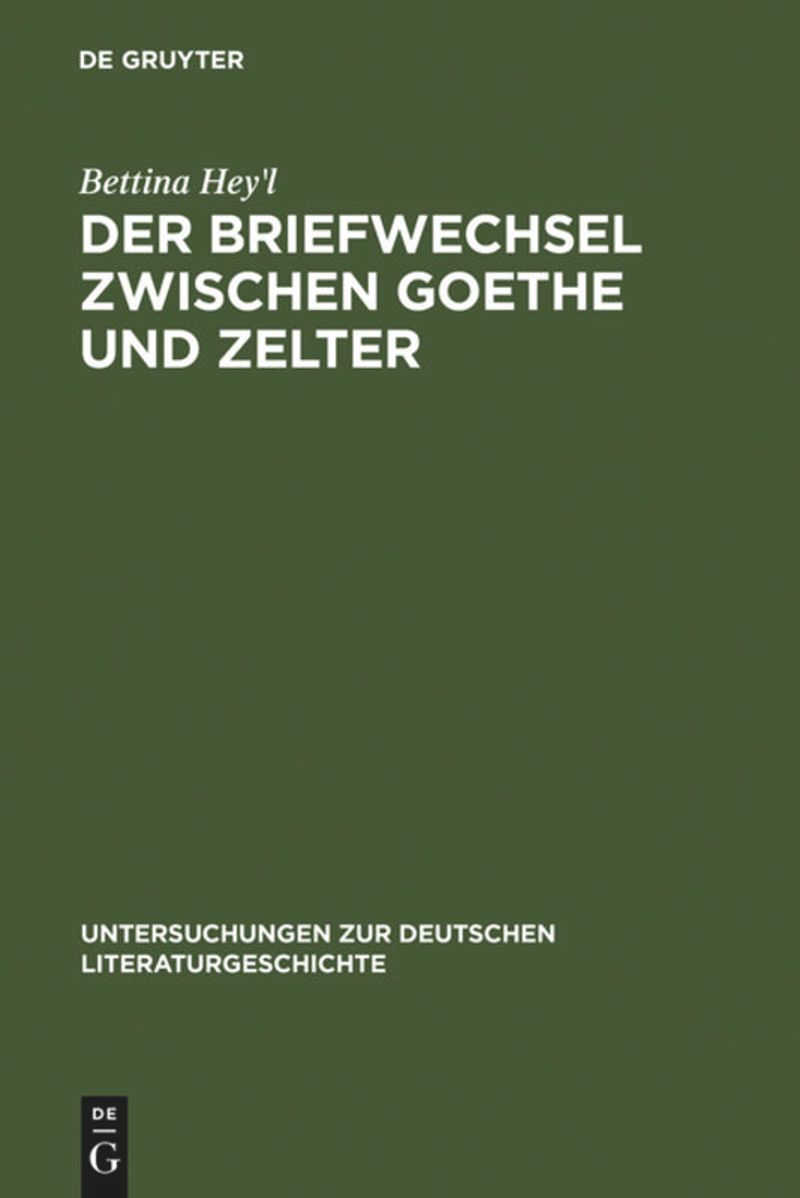 book: Der Briefwechsel zwischen Goethe und Zelter