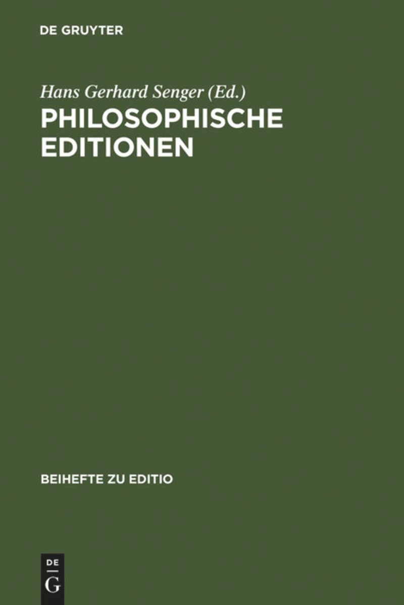 book: Philosophische Editionen