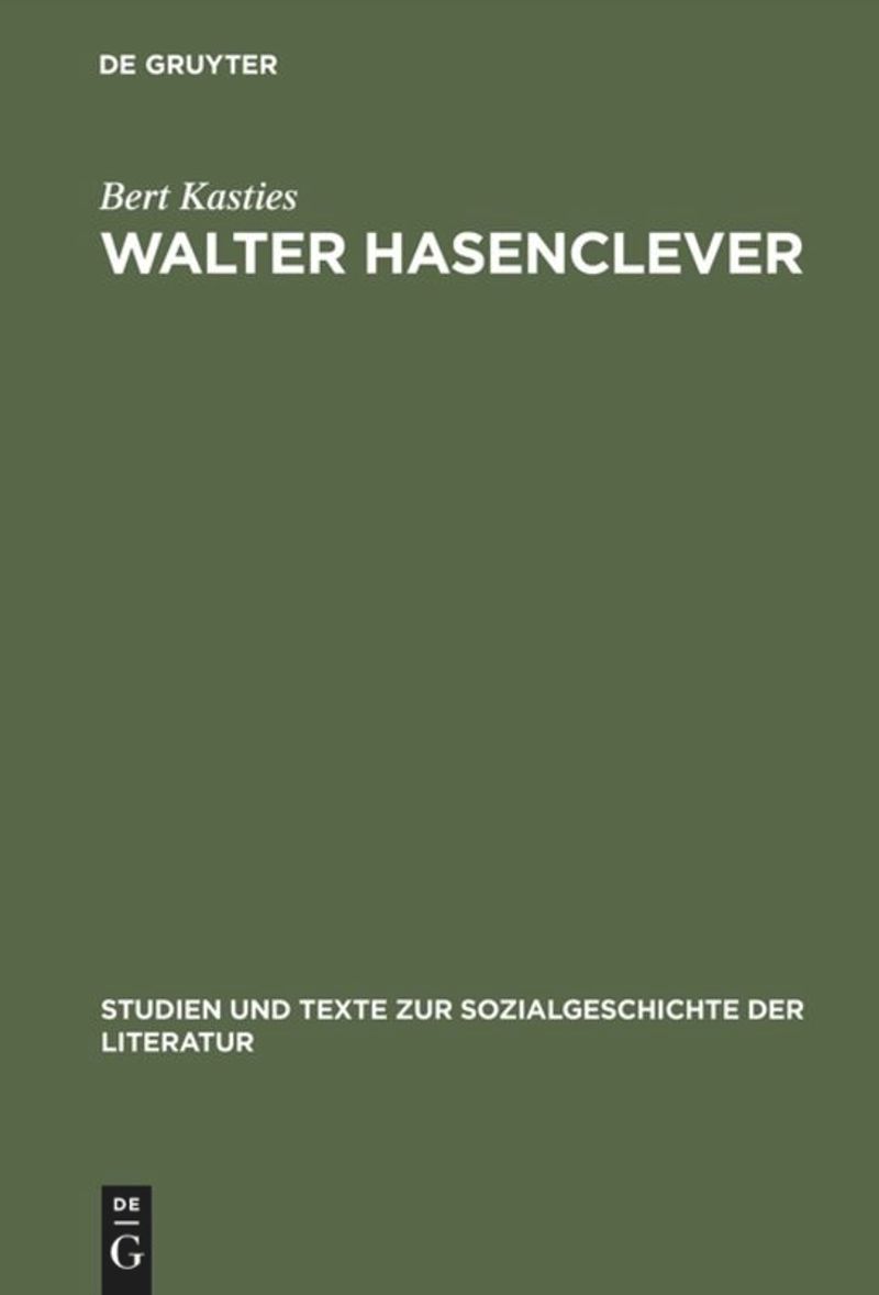 book: Walter Hasenclever