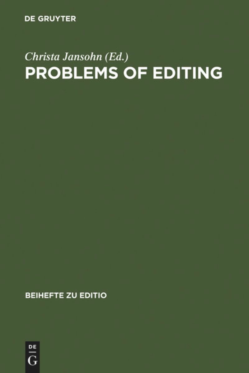 book: Problems of Editing