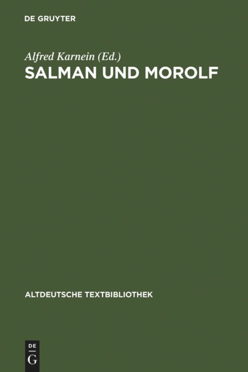 book: Salman und Morolf