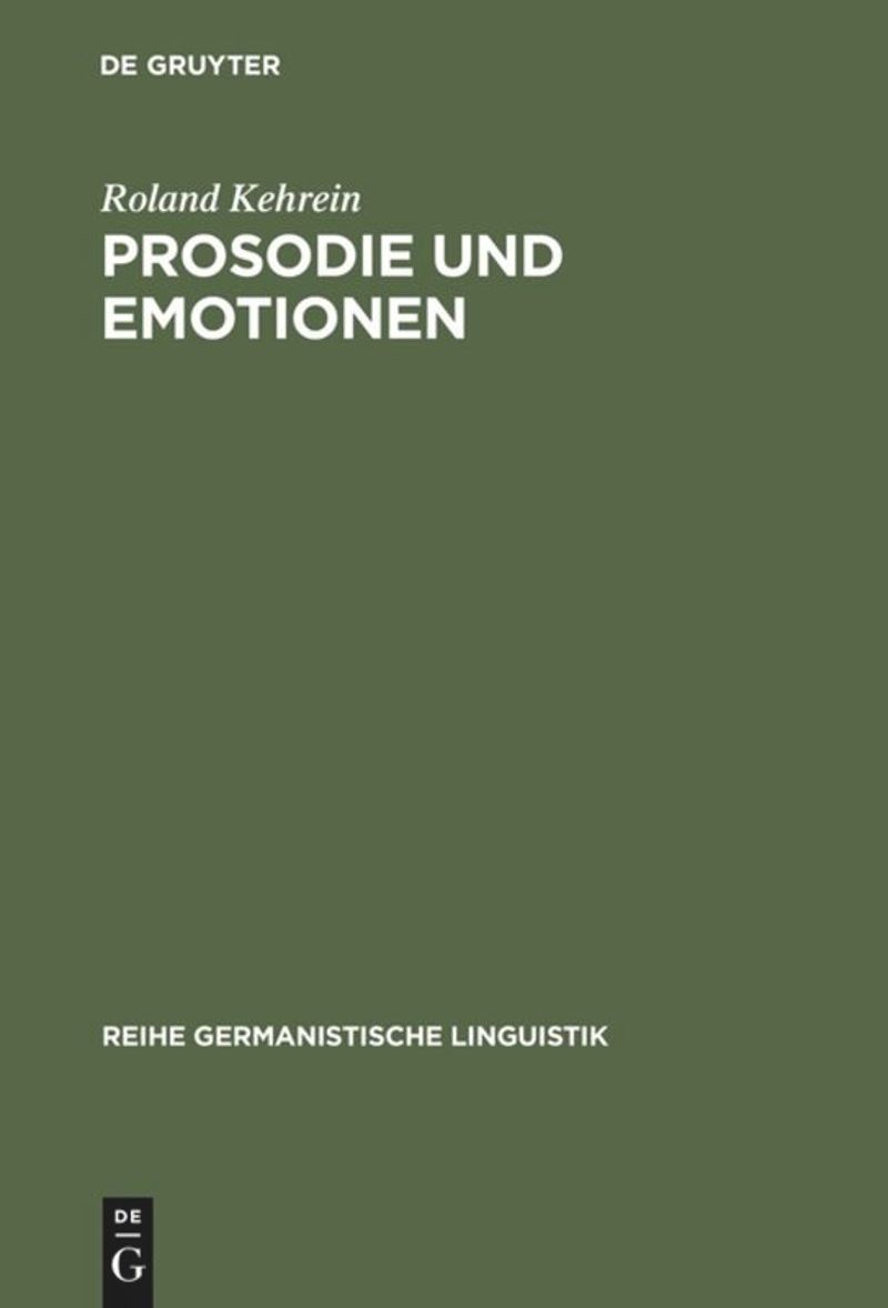 book: Prosodie und Emotionen