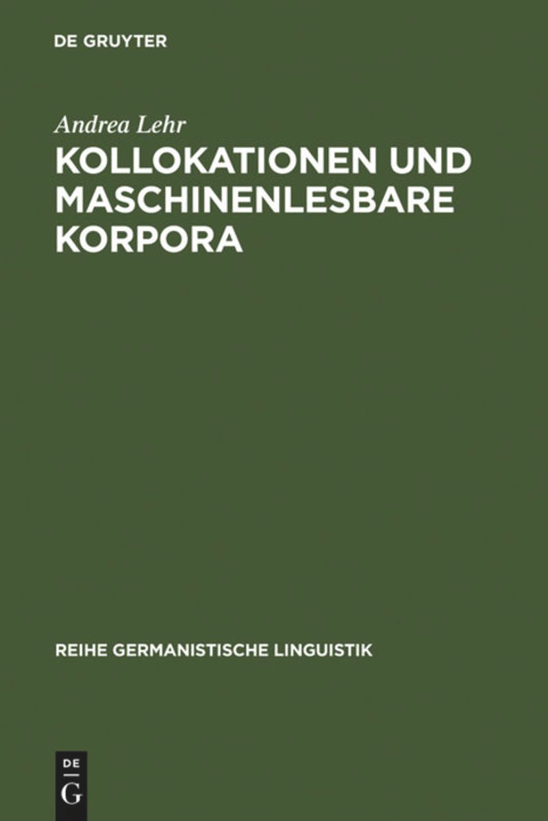 book: Kollokationen und maschinenlesbare Korpora