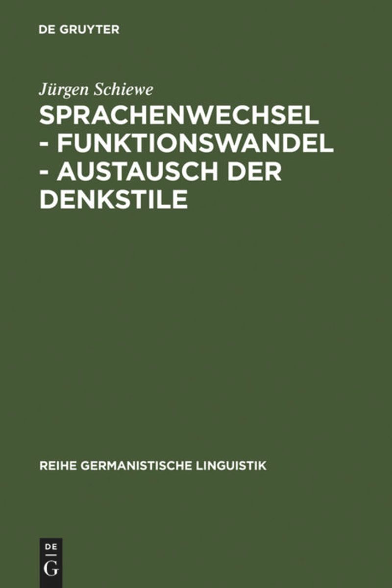 book: Sprachenwechsel - Funktionswandel - Austausch der Denkstile