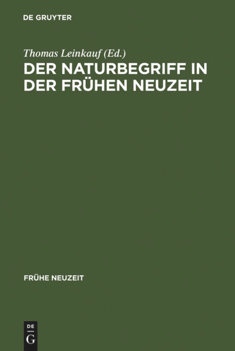 book: Der Naturbegriff in der Frühen Neuzeit