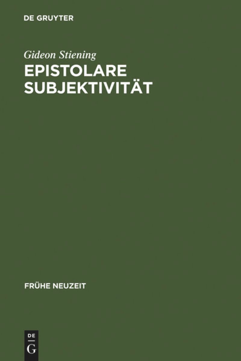 book: Epistolare Subjektivität