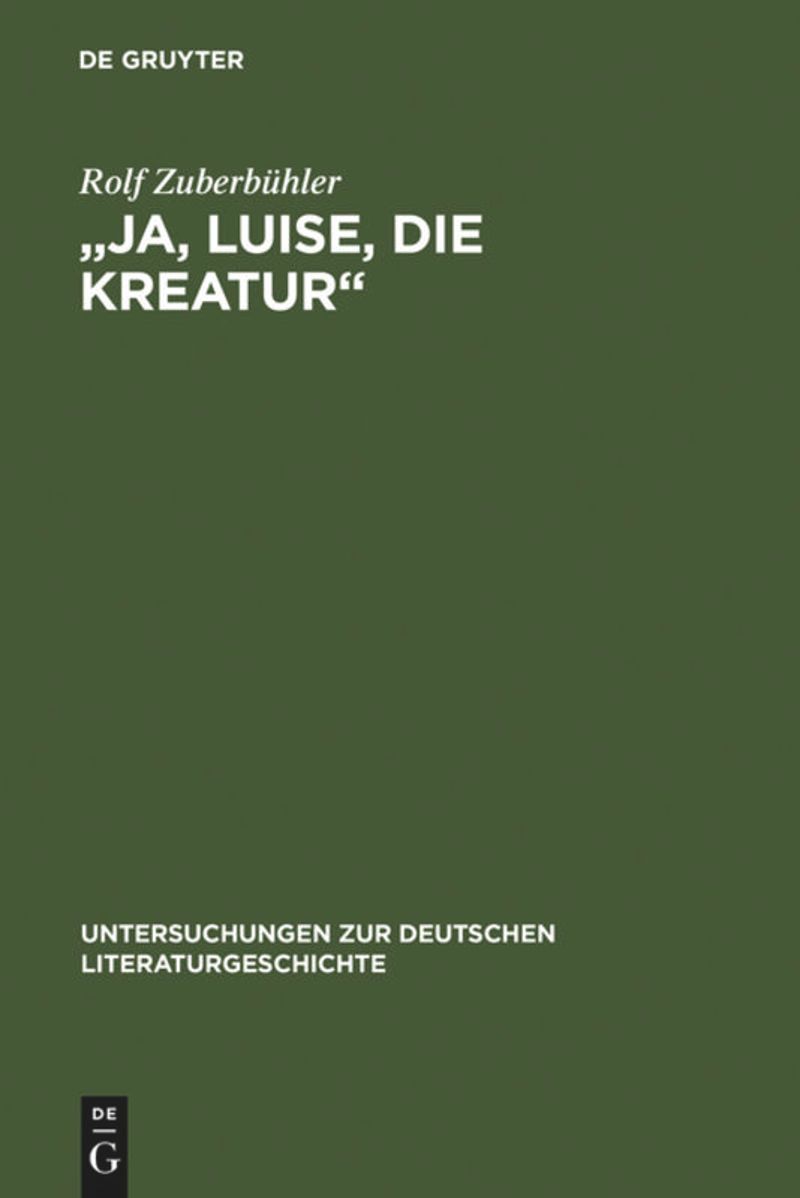 book: "Ja, Luise, die Kreatur"