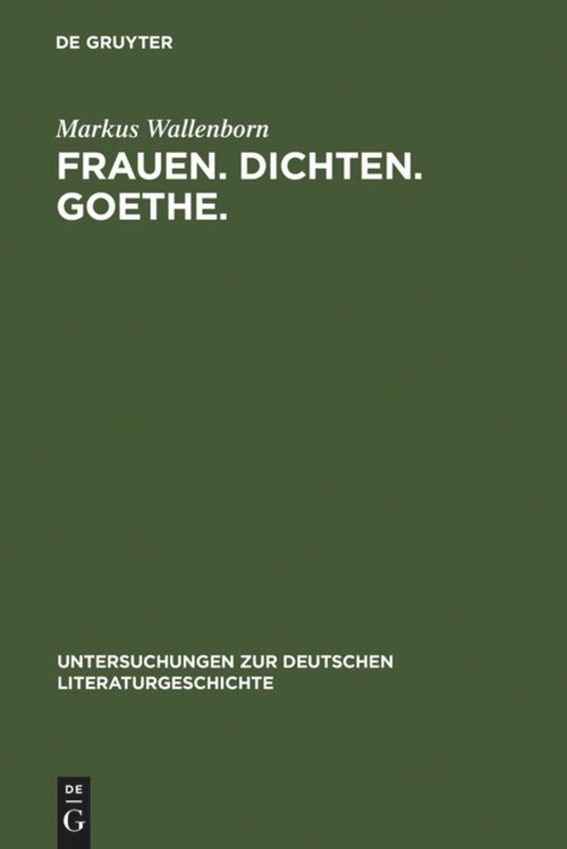 book: Frauen. Dichten. Goethe.