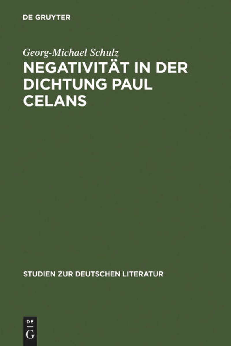 book: Negativität in der Dichtung Paul Celans