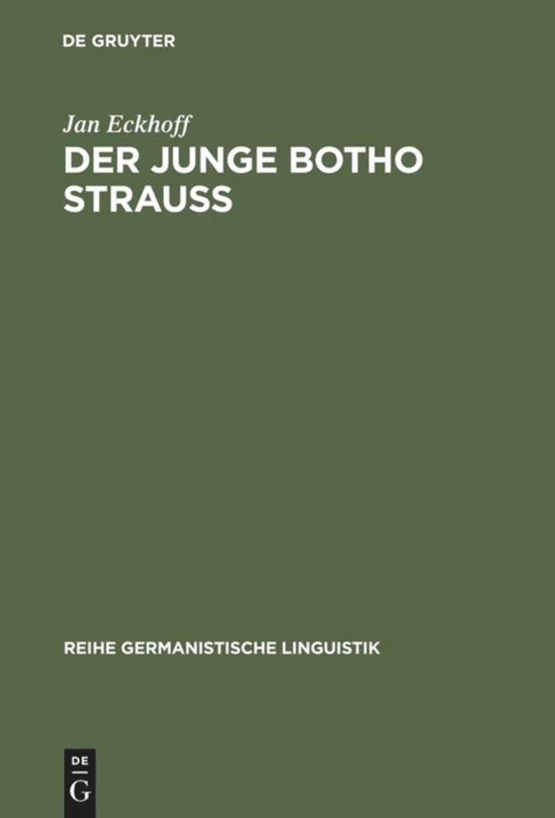 book: Der junge Botho Strauß