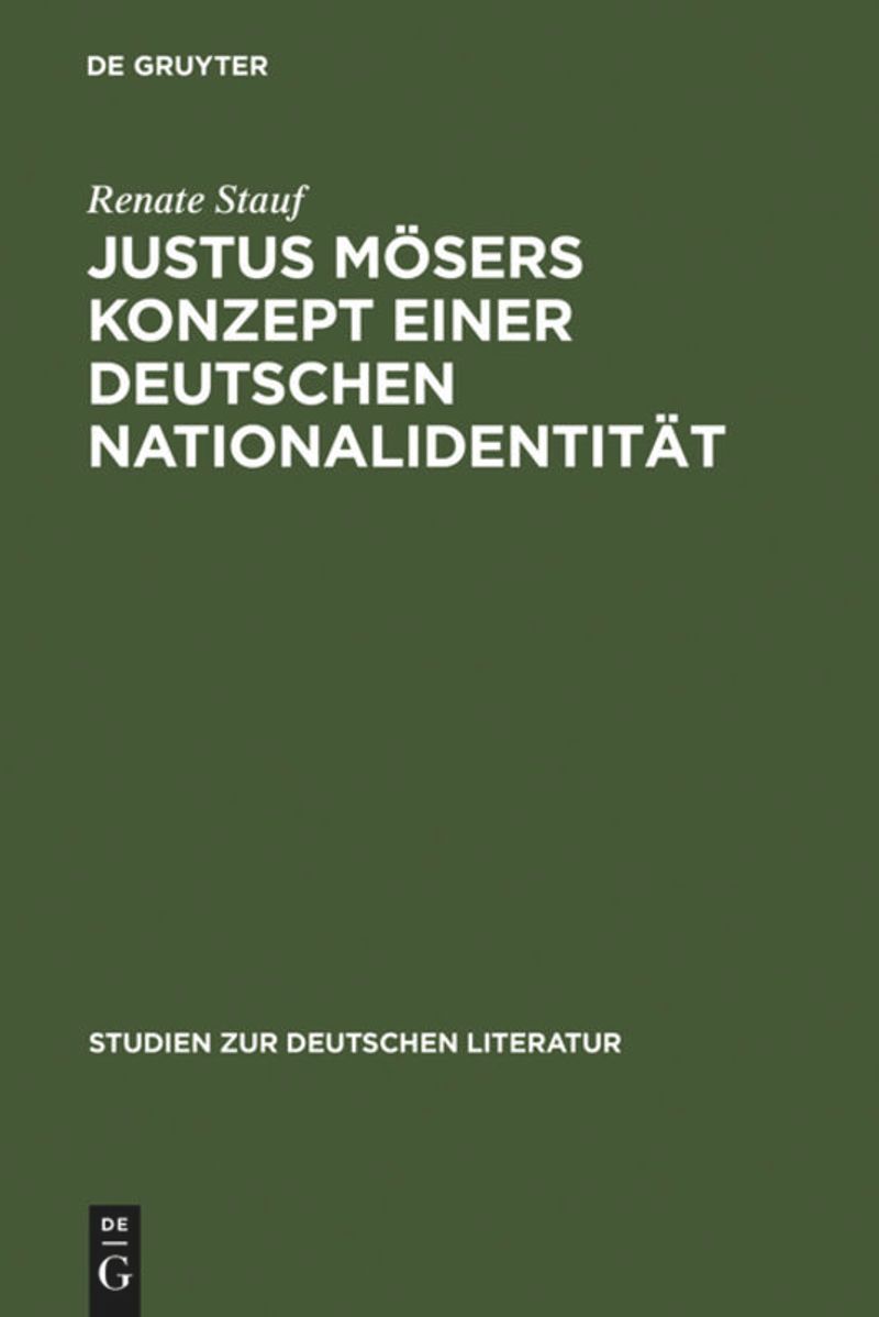 book: Justus Mösers Konzept einer deutschen Nationalidentität